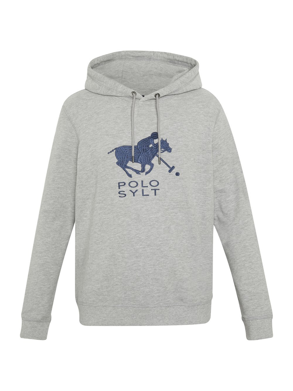 Polo Sylt Hoodie Herren Baumwolle grau bedruckt, S