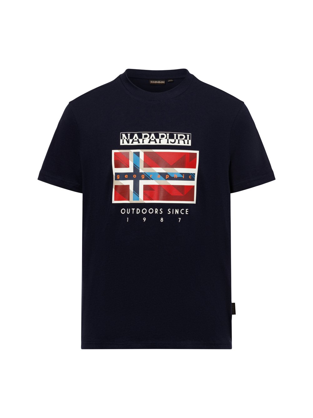 Napapijri T-Shirt Herren Baumwolle blau bedruckt, S