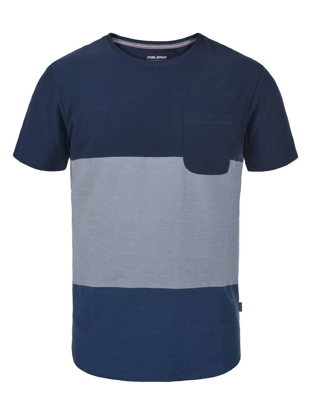 Thumbnail - BLEND T-Shirt Herren Baumwolle blau gemustert, S