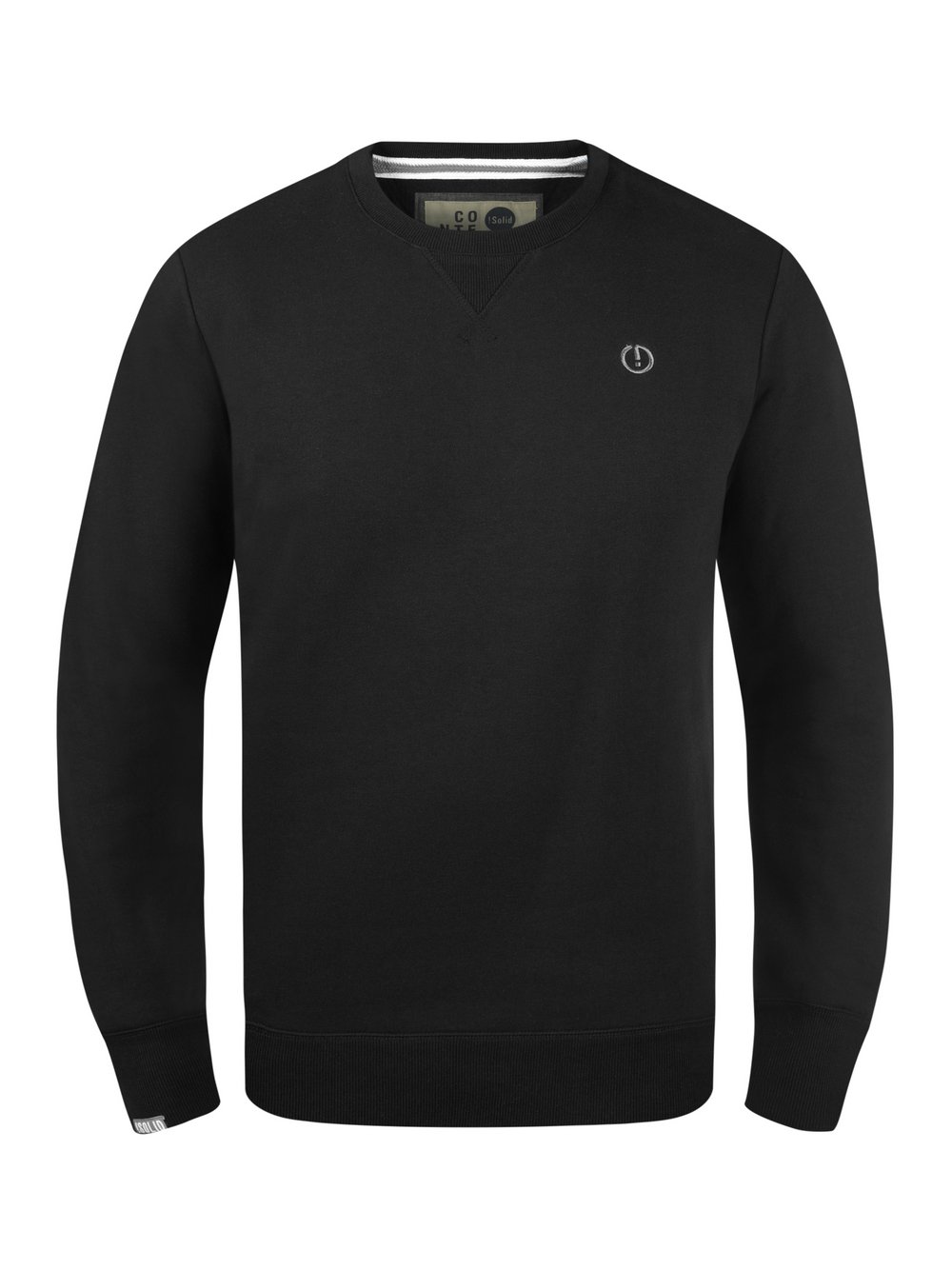Solid Sweatshirt Herren Baumwolle schwarz, S