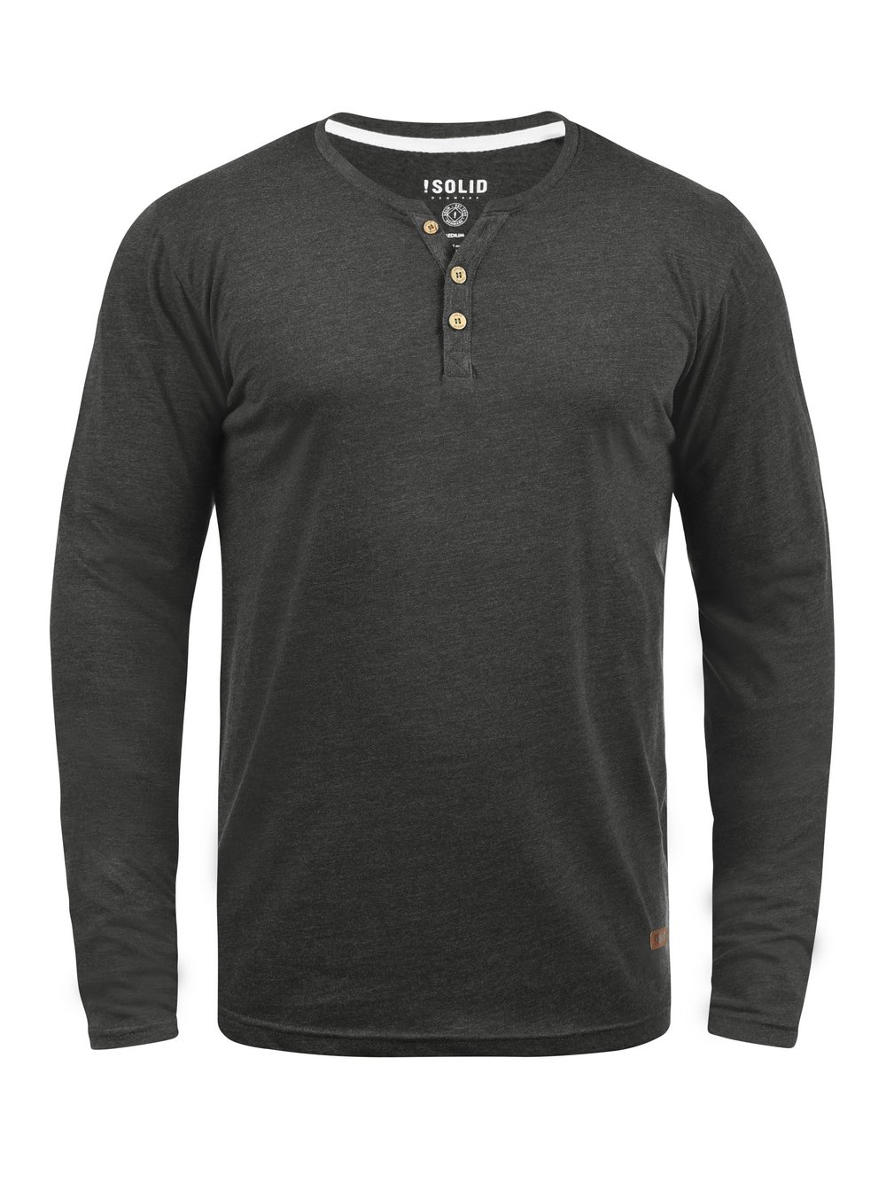 Solid Rundhalsshirt Herren Baumwolle grau, S