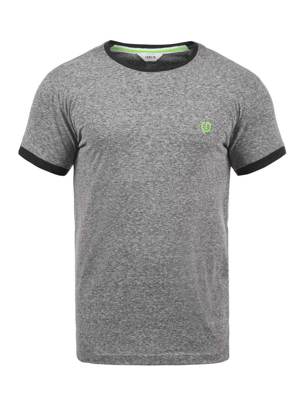 Thumbnail - Solid Rundhalsshirt Herren Baumwolle grau gemustert, XL