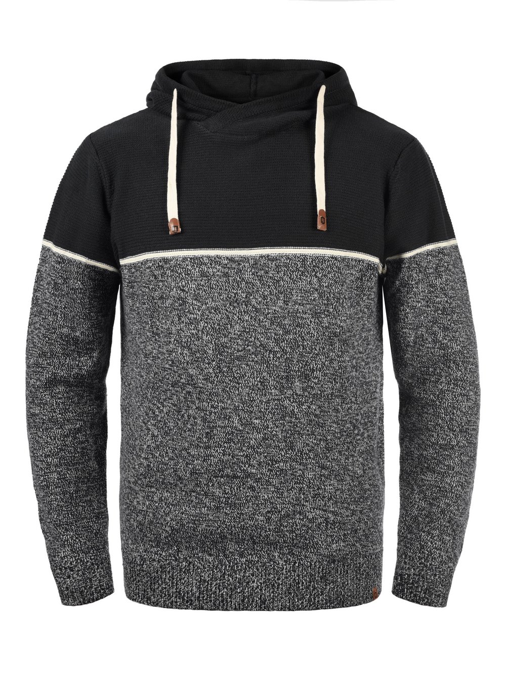 Indicode Kapuzenpullover Herren Baumwolle schwarz meliert, XL