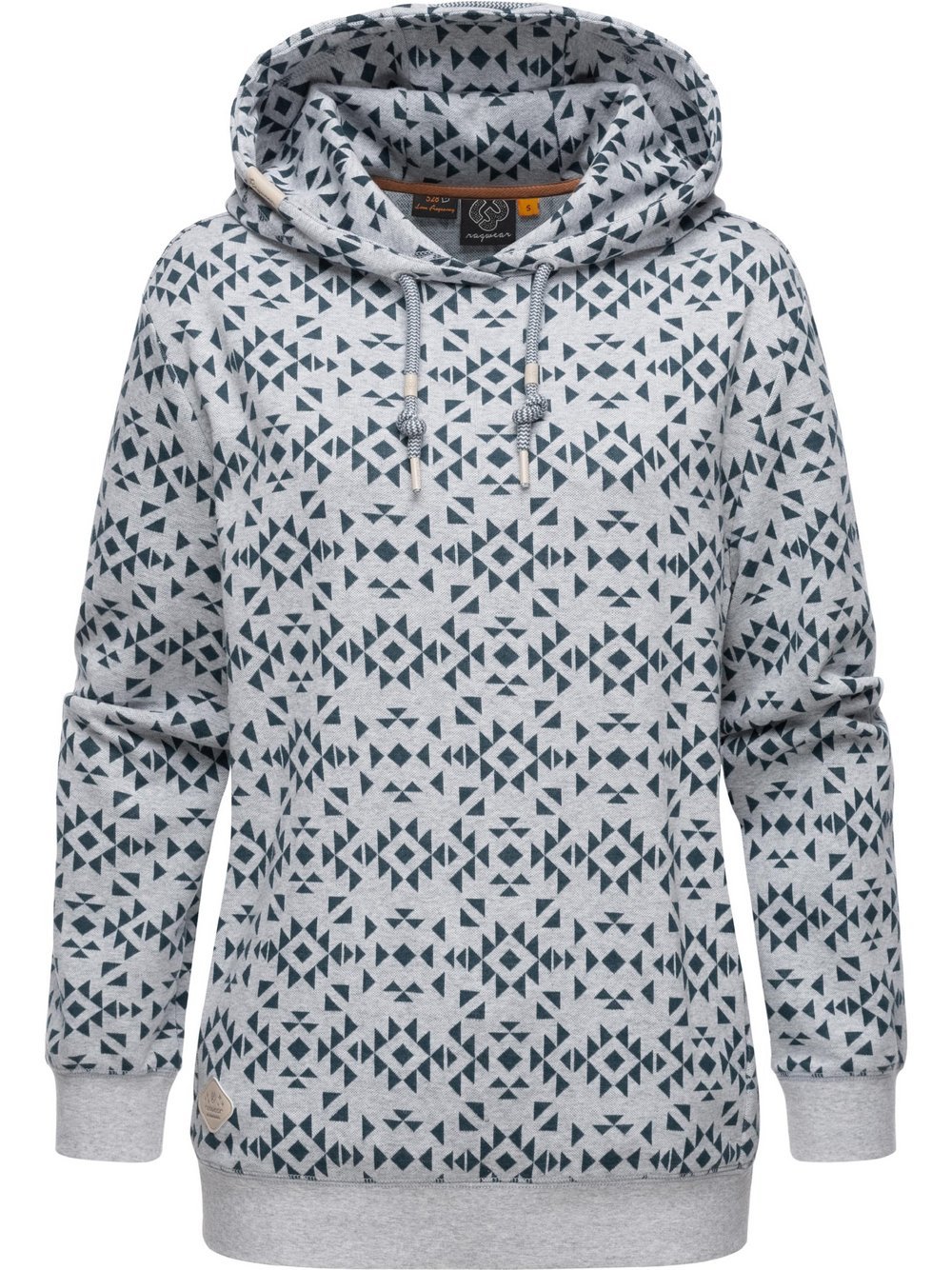 Ragwear Hoodie Damen Baumwolle grau gemustert, S