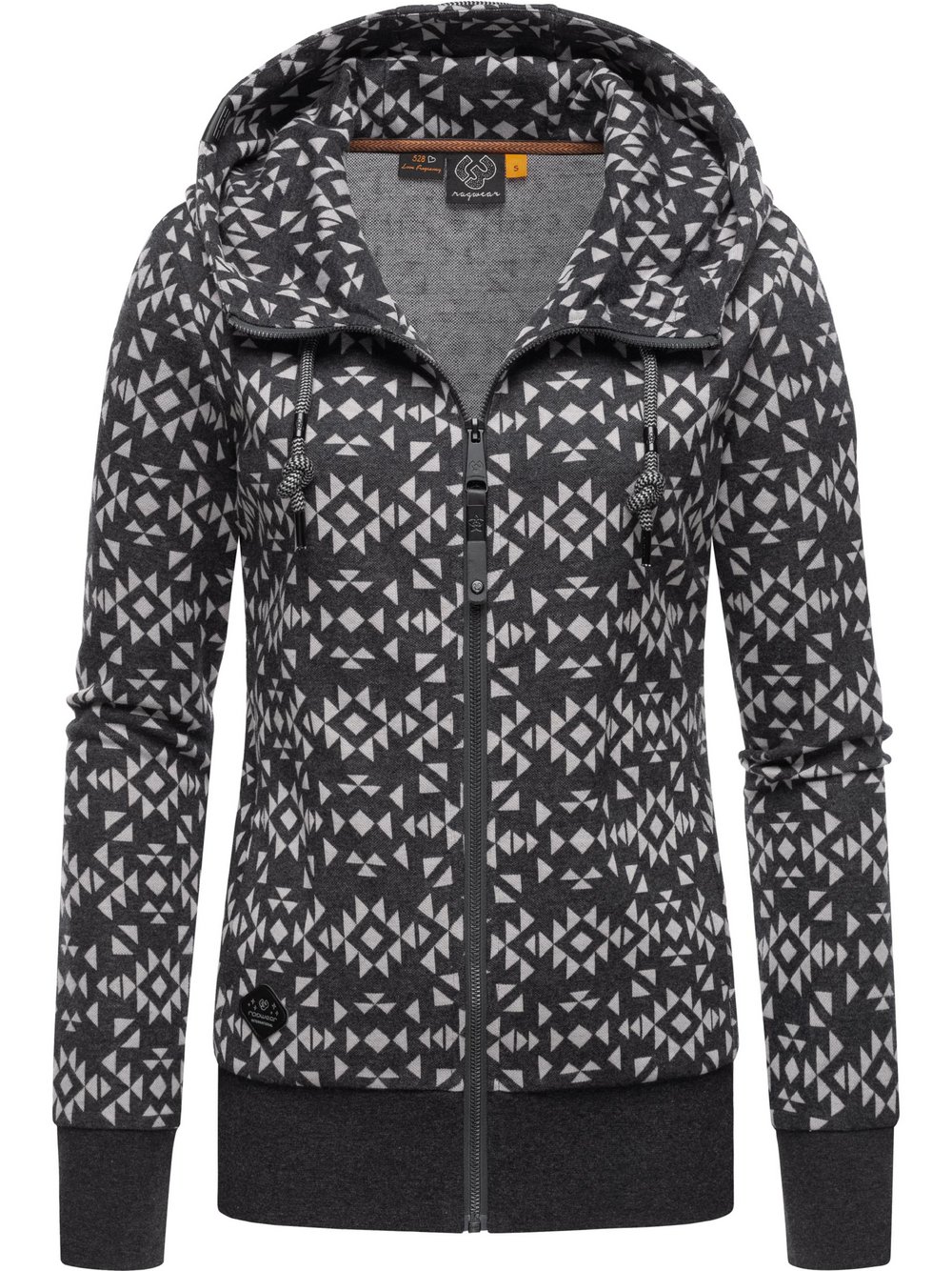 Ragwear Sweatjacke Damen Baumwolle grau gemustert, XXL