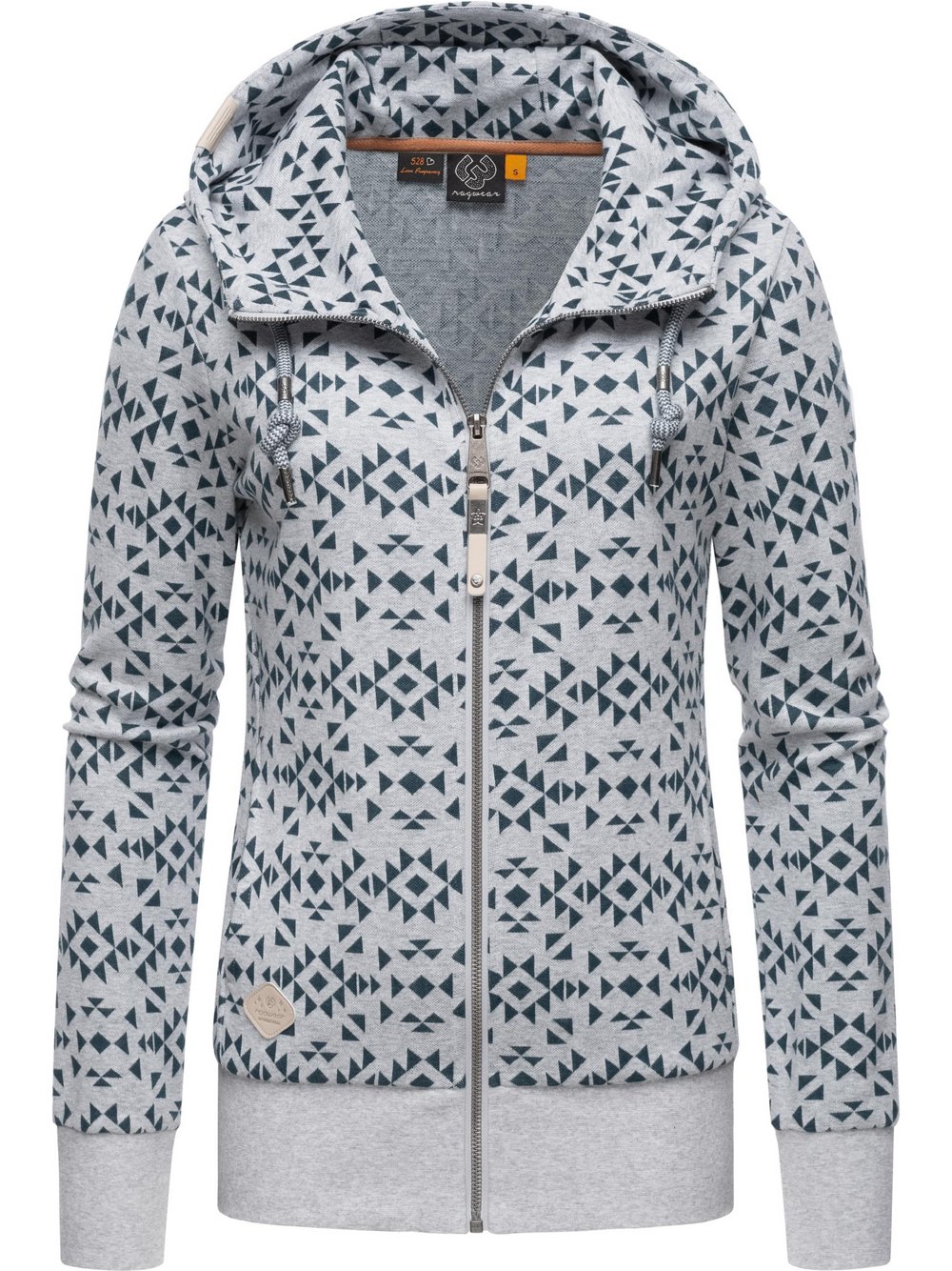 Ragwear Sweatjacke Damen Baumwolle grau gemustert, XXL