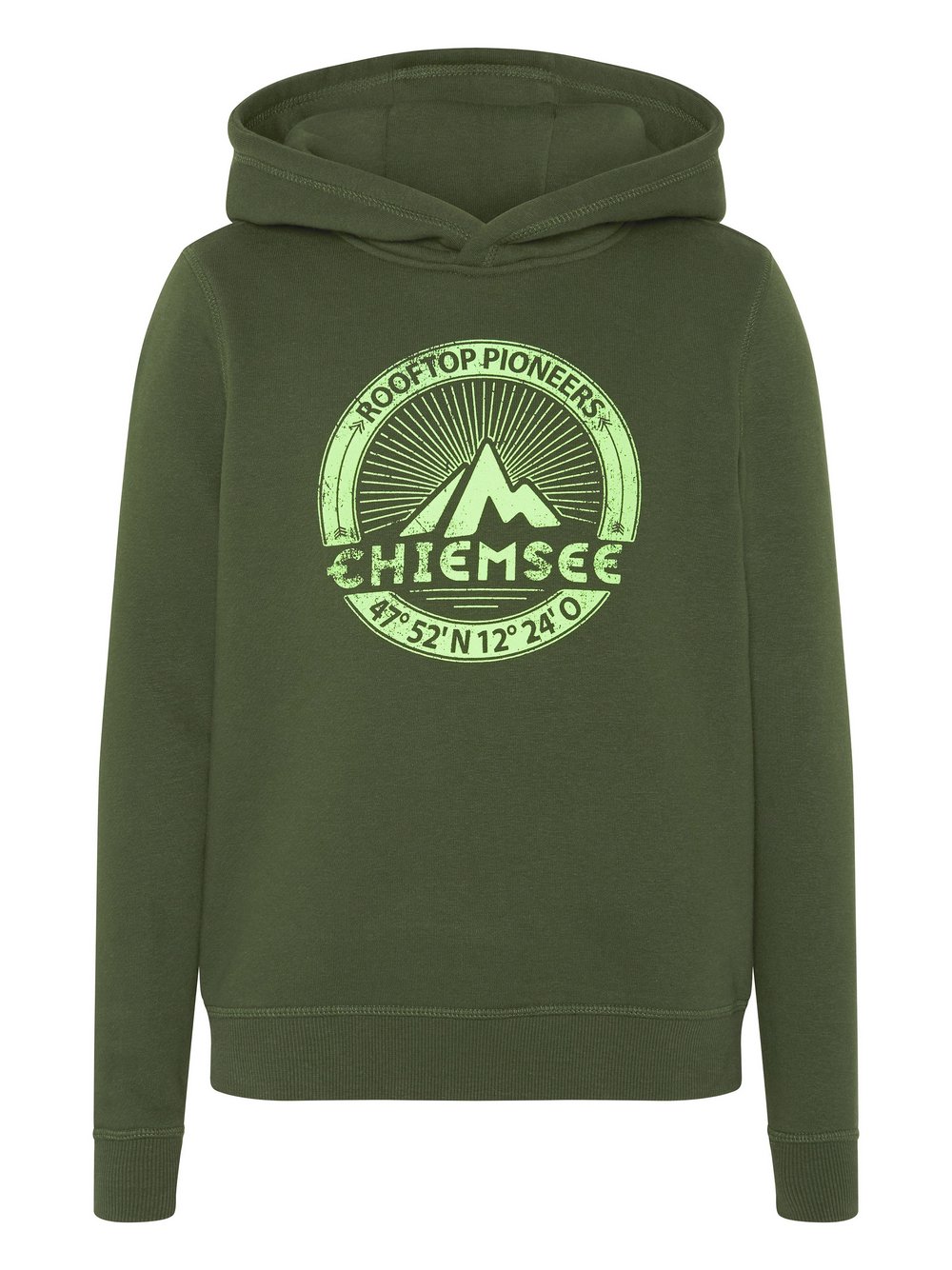 Chiemsee Hoodie Jungen Baumwolle grün bedruckt, 122