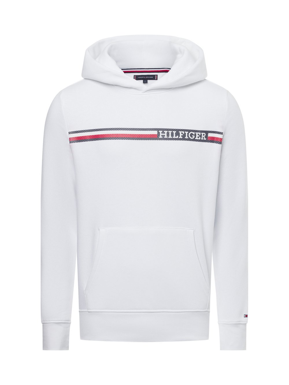 Tommy Hilfiger Kapuzenpullover Herren Baumwolle weiß bedruckt, L