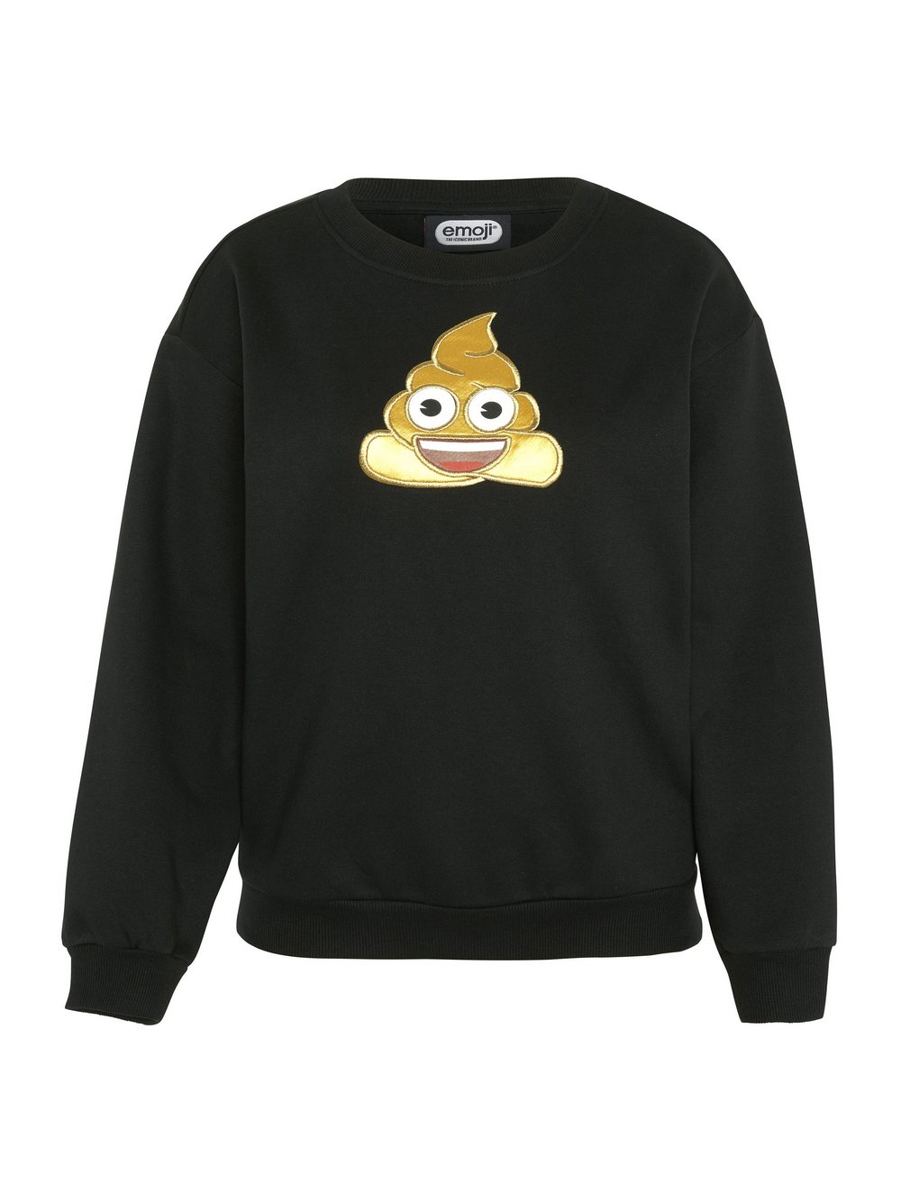 emoji® Sweater Damen Baumwolle schwarz bedruckt, XS