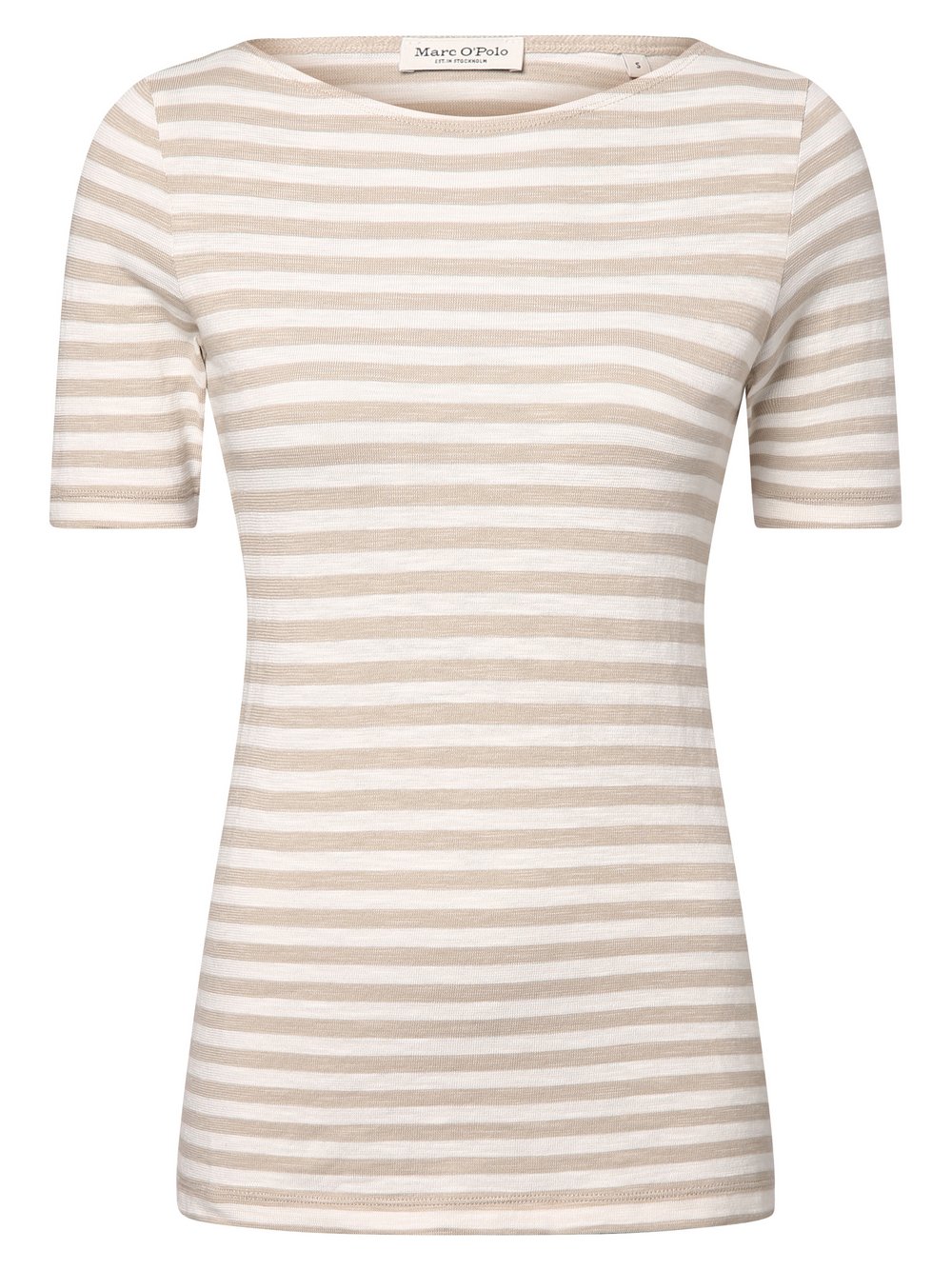 Marc O'Polo Koszulka damska Kobiety Bawełna beżowy|biały w paski, XL