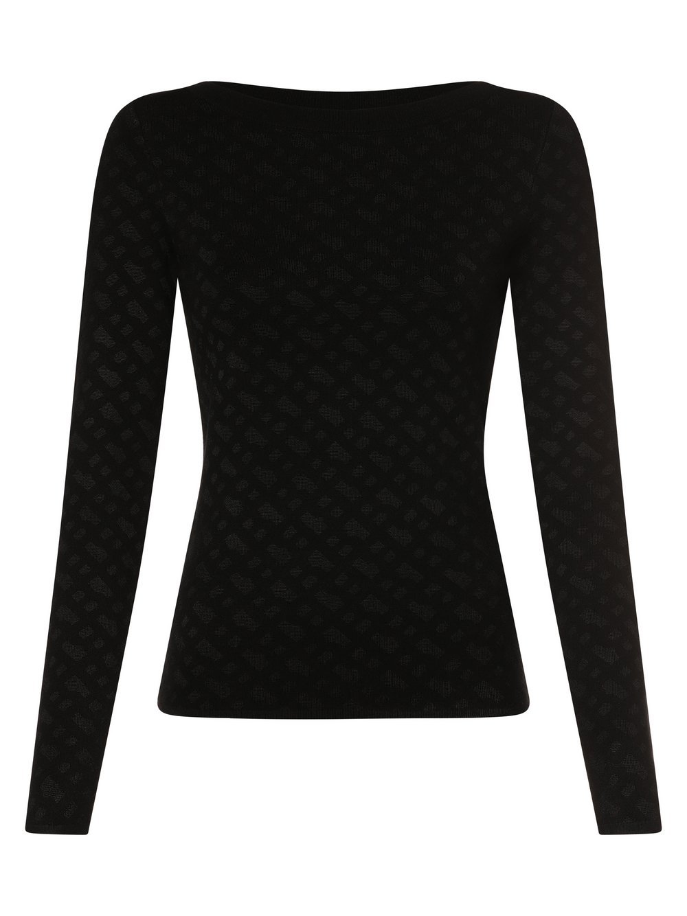 BOSS Strickpullover Damen Viskose schwarz gemustert, M