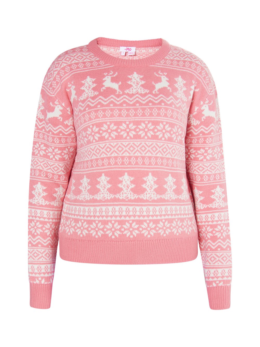 MyMo X-Mas-Pullover Damen pink gemustert, S