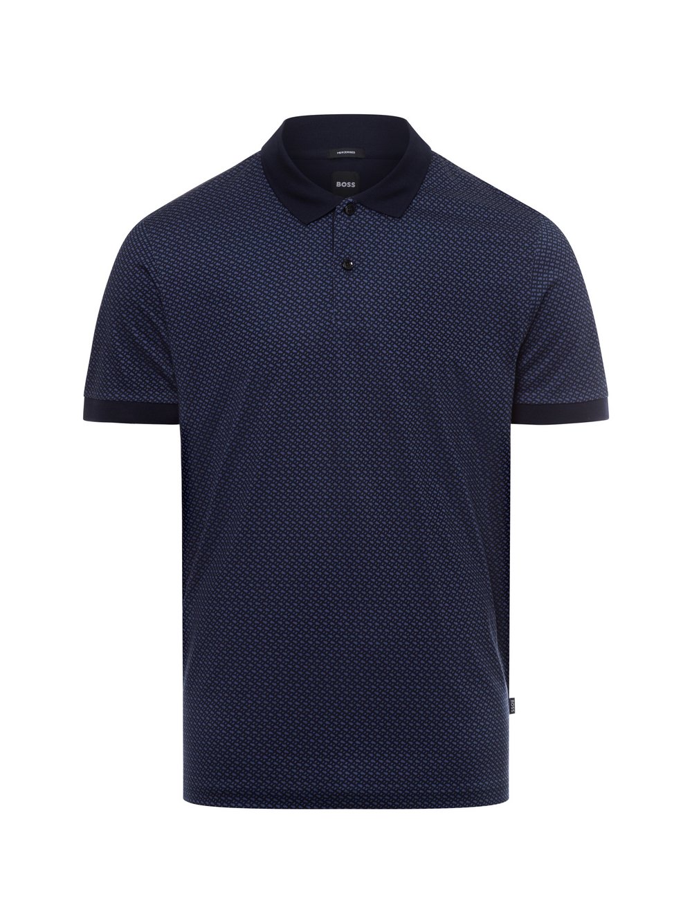 BOSS Poloshirt Herren Baumwolle blau gemustert, S