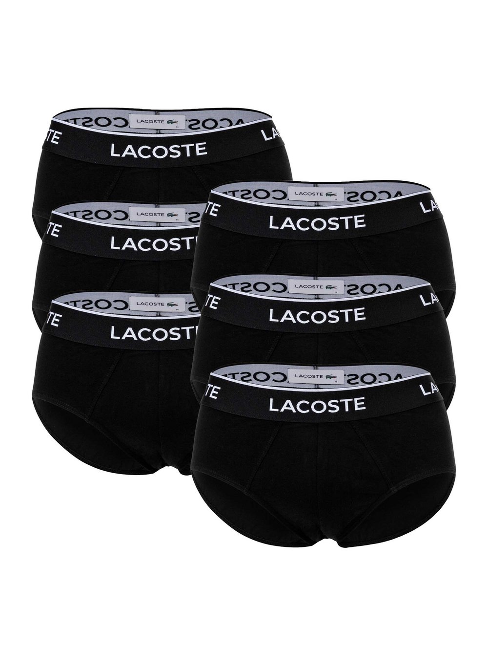 Lacoste Slip 6er Pack Herren Baumwolle schwarz, S