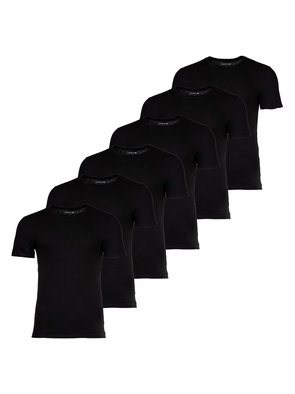 Lacoste T-Shirt 6er Pack Herren Baumwolle schwarz, S