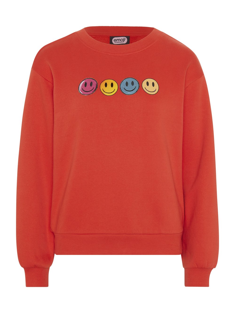 emoji® Sweater Damen Baumwolle rot bedruckt, L