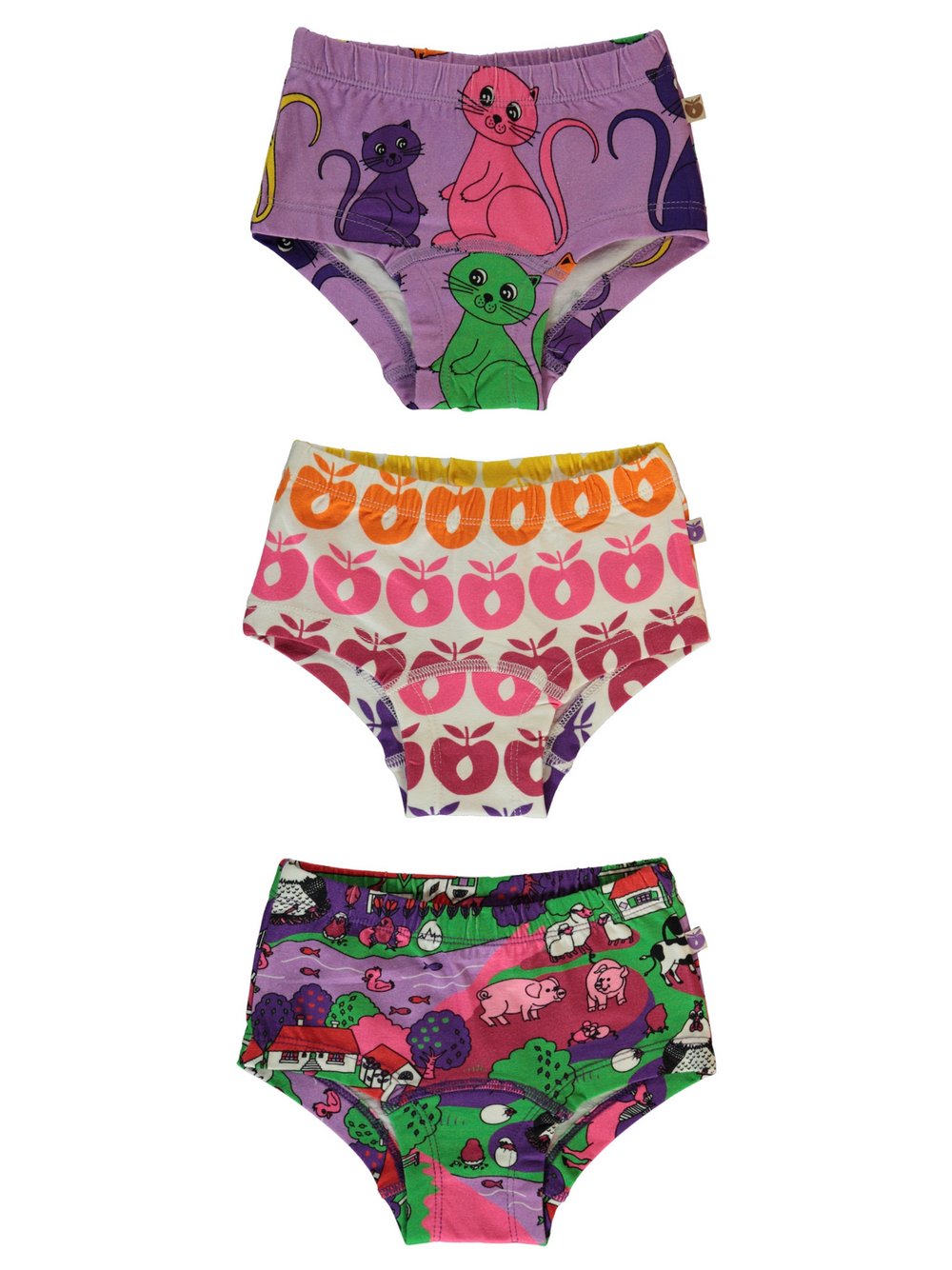 Småfolk 3 Pack Underpants Mädchen Baumwolle mehrfarbig bedruckt, 104