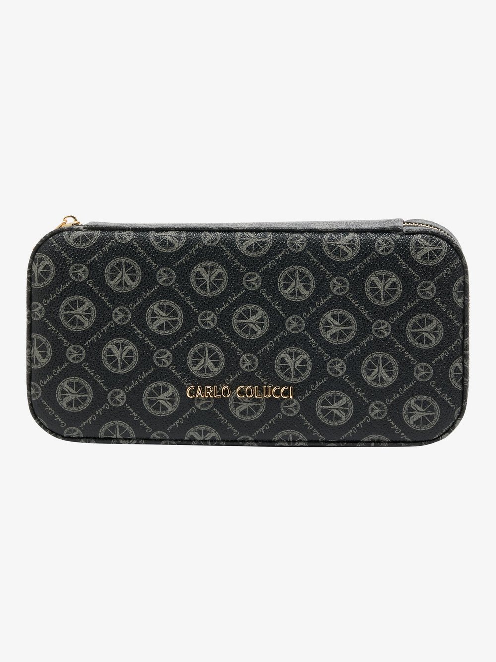 Carlo Colucci Schmucktasche  Damen Kunstleder schwarz bedruckt, ONE SIZE