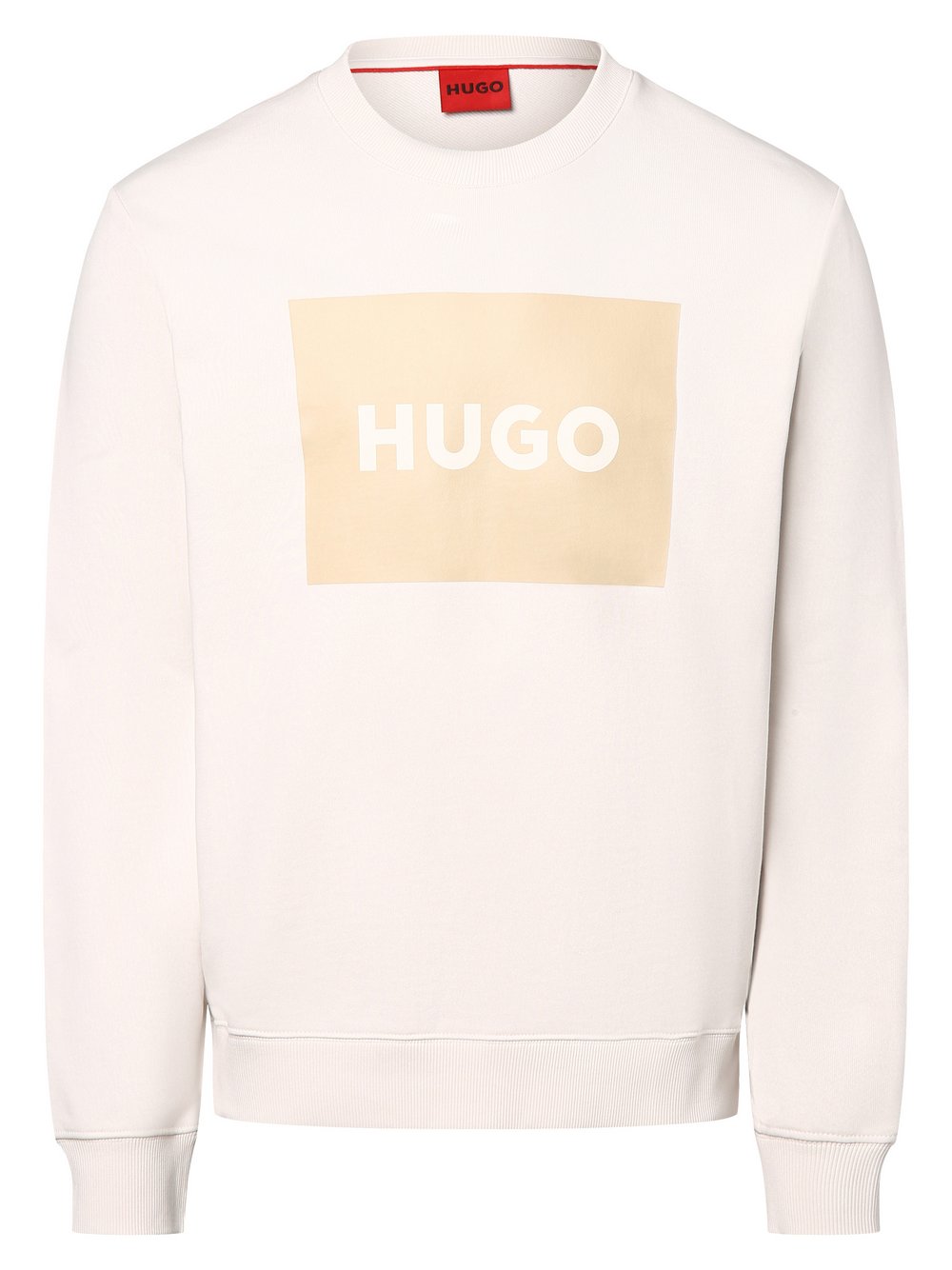 HUGO Sweatshirt Herren Baumwolle weiß bedruckt, S