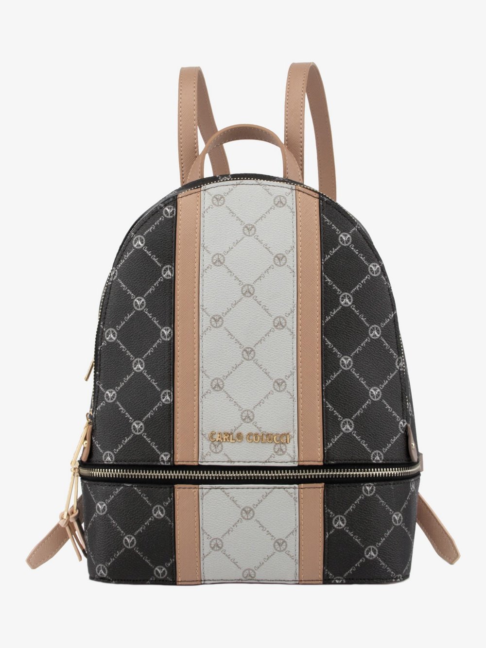 Carlo Colucci Tagesrucksack  Damen Kunstleder schwarz gemustert, ONE SIZE
