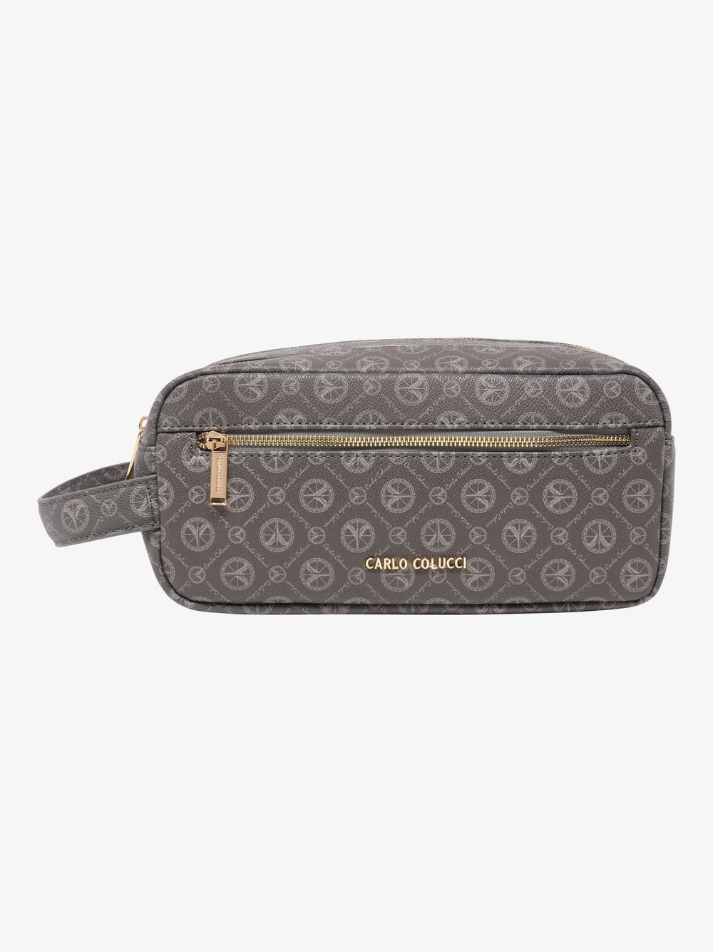Carlo Colucci Kosmetiktasche  Damen Kunstleder grau gemustert, ONE SIZE