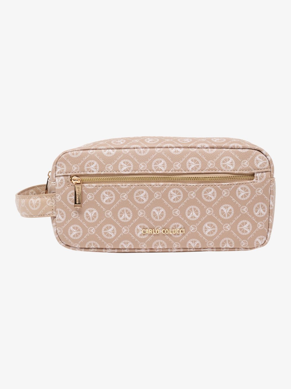 Carlo Colucci Kosmetiktasche  Damen Kunstleder beige gemustert, ONE SIZE