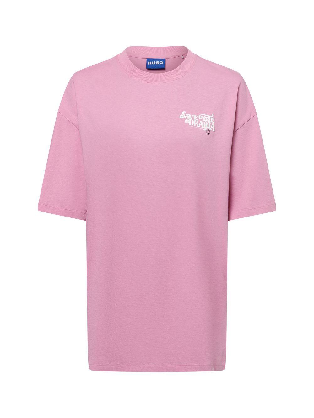 HUGO BLUE T-Shirt Damen Baumwolle rosa bedruckt, S