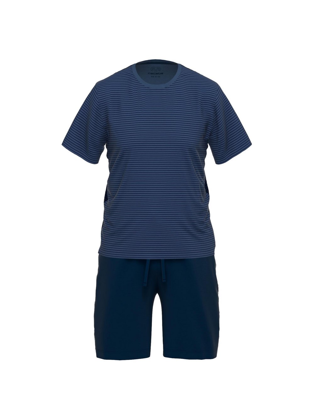 Ceceba Pyjama Herren Viskose blau gestreift, XXL