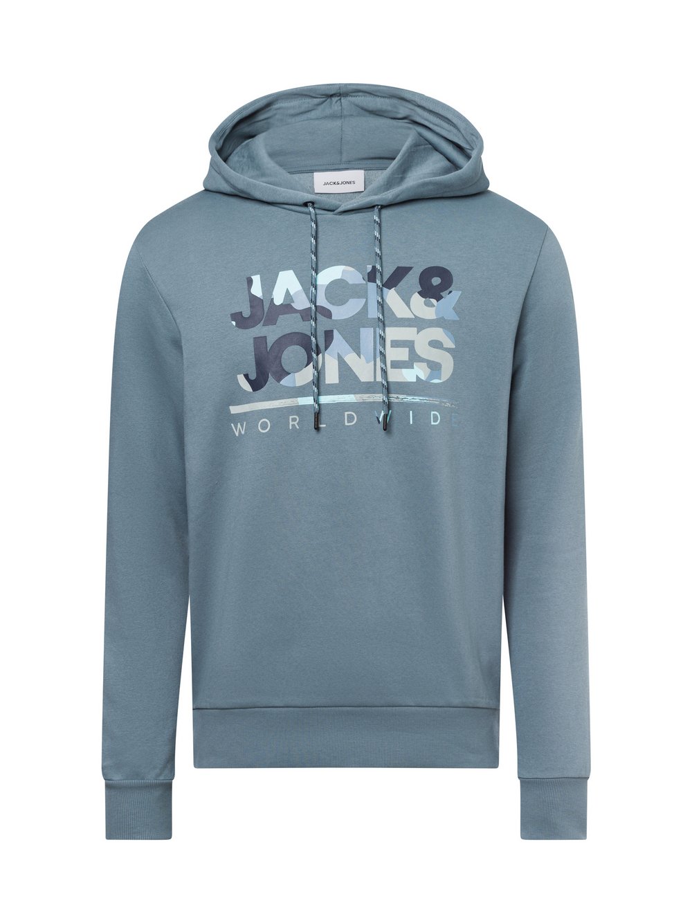 Jack & Jones Kapuzenpullover Herren Baumwolle blau gemustert, L