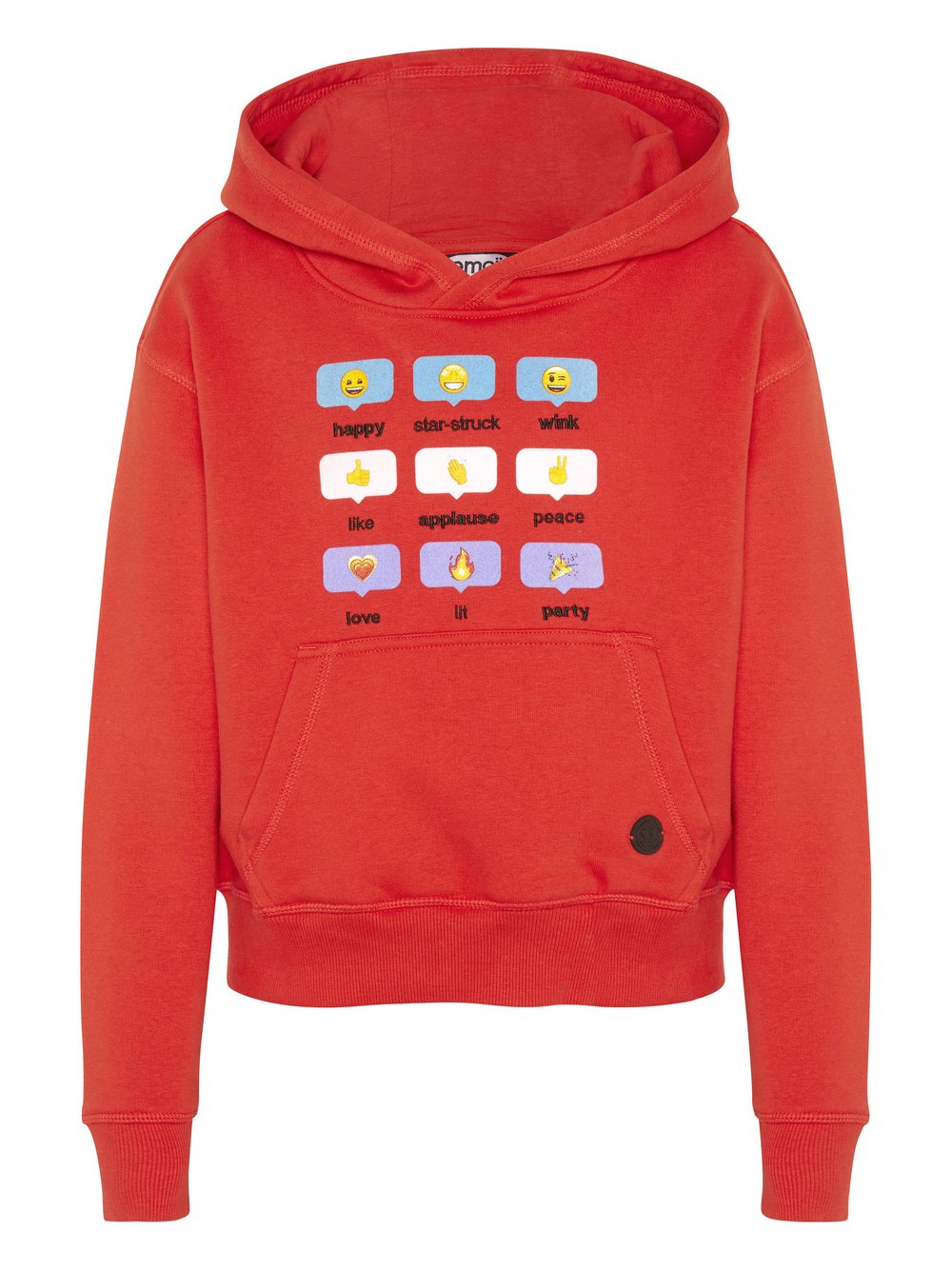 emoji® Hoodie Mädchen Baumwolle rot bedruckt, 134