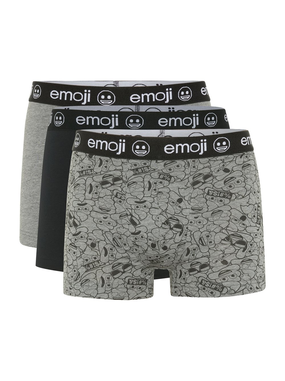 emoji® Boxershorts Herren Baumwolle grau, L