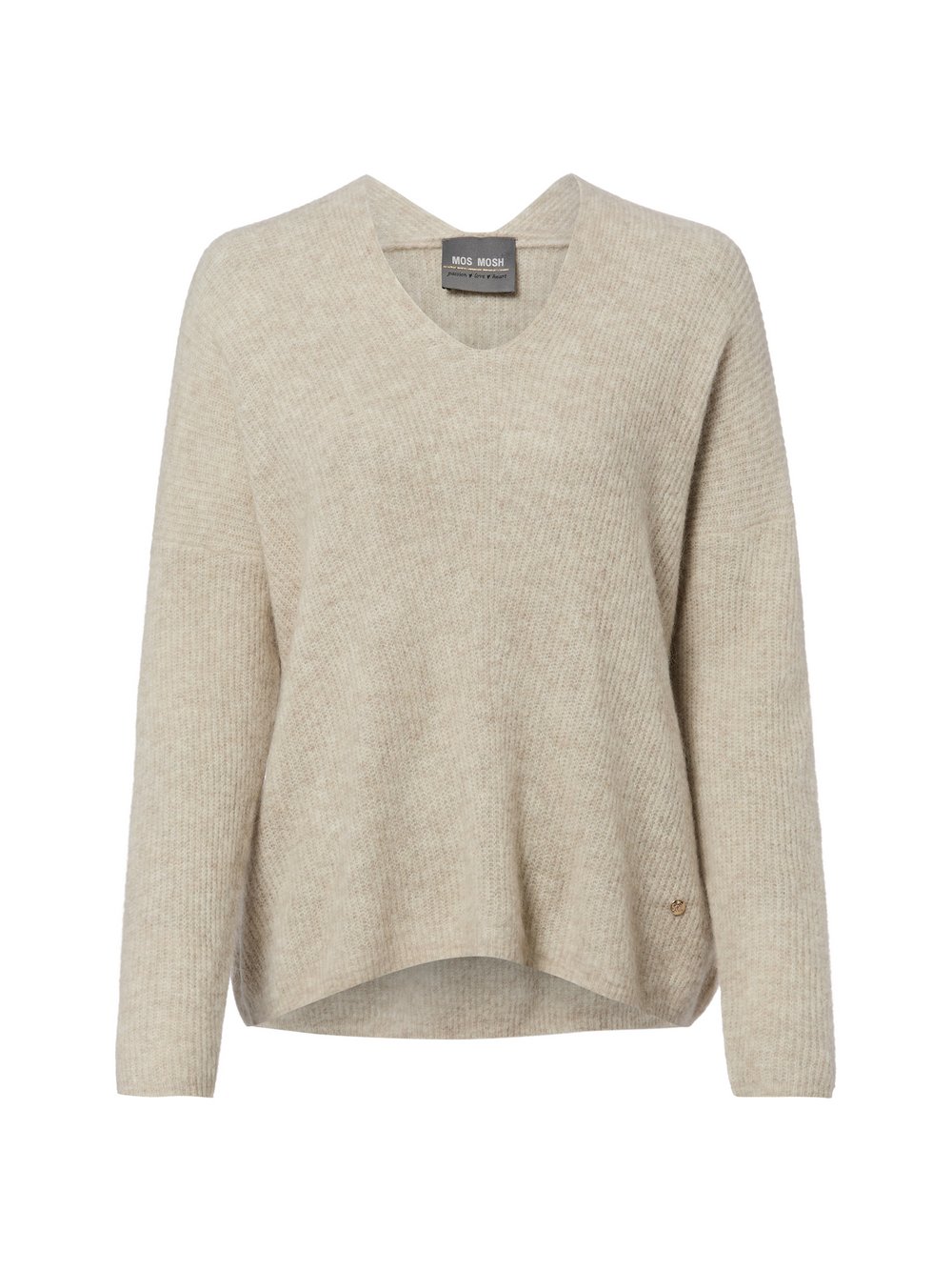 MOS MOSH Pullover mit Alpaka-Anteil Damen Wolle beige, M