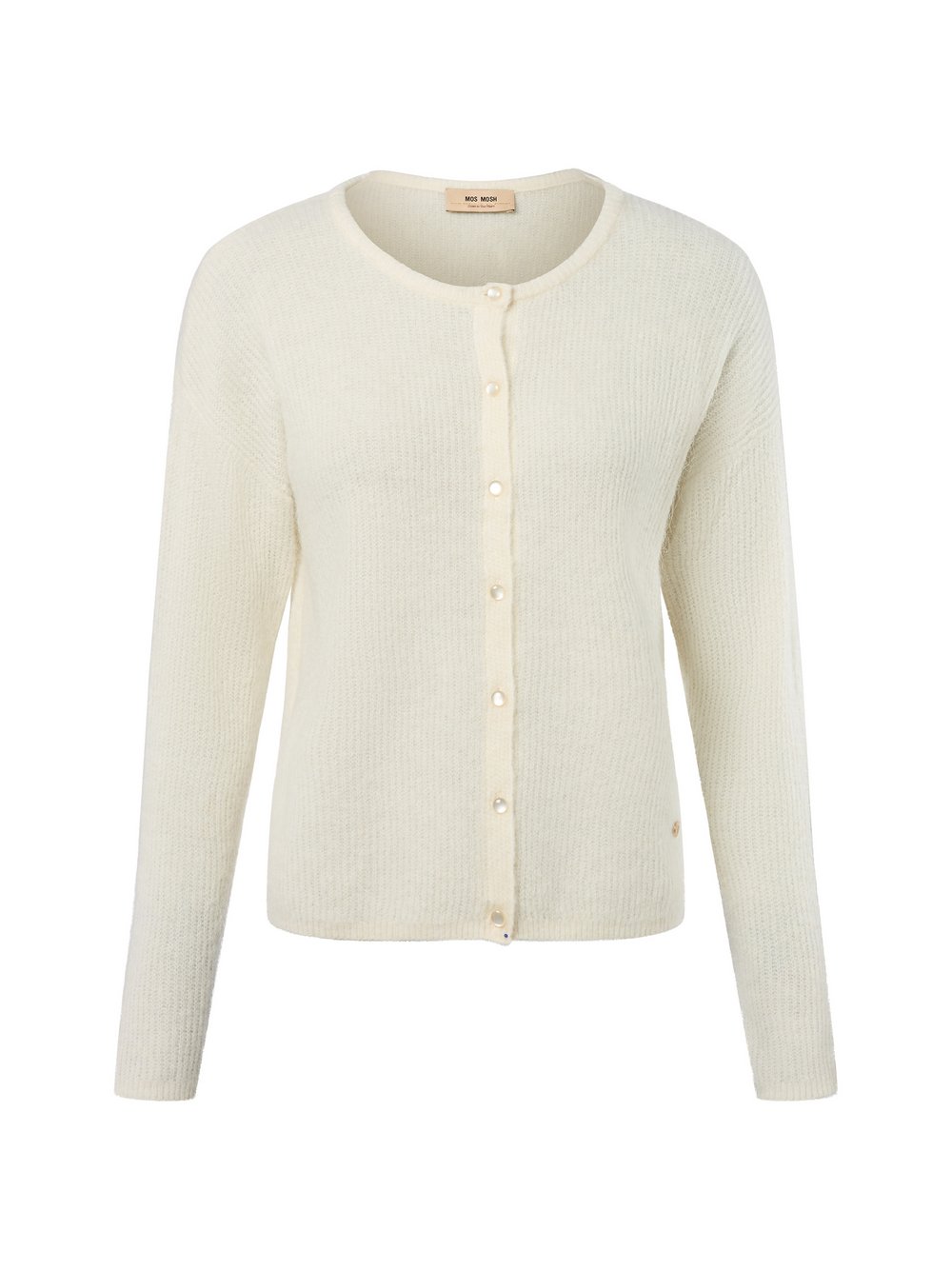 MOS MOSH Strickjacke mit Alpaka-Anteil Damen Wolle weiß, L