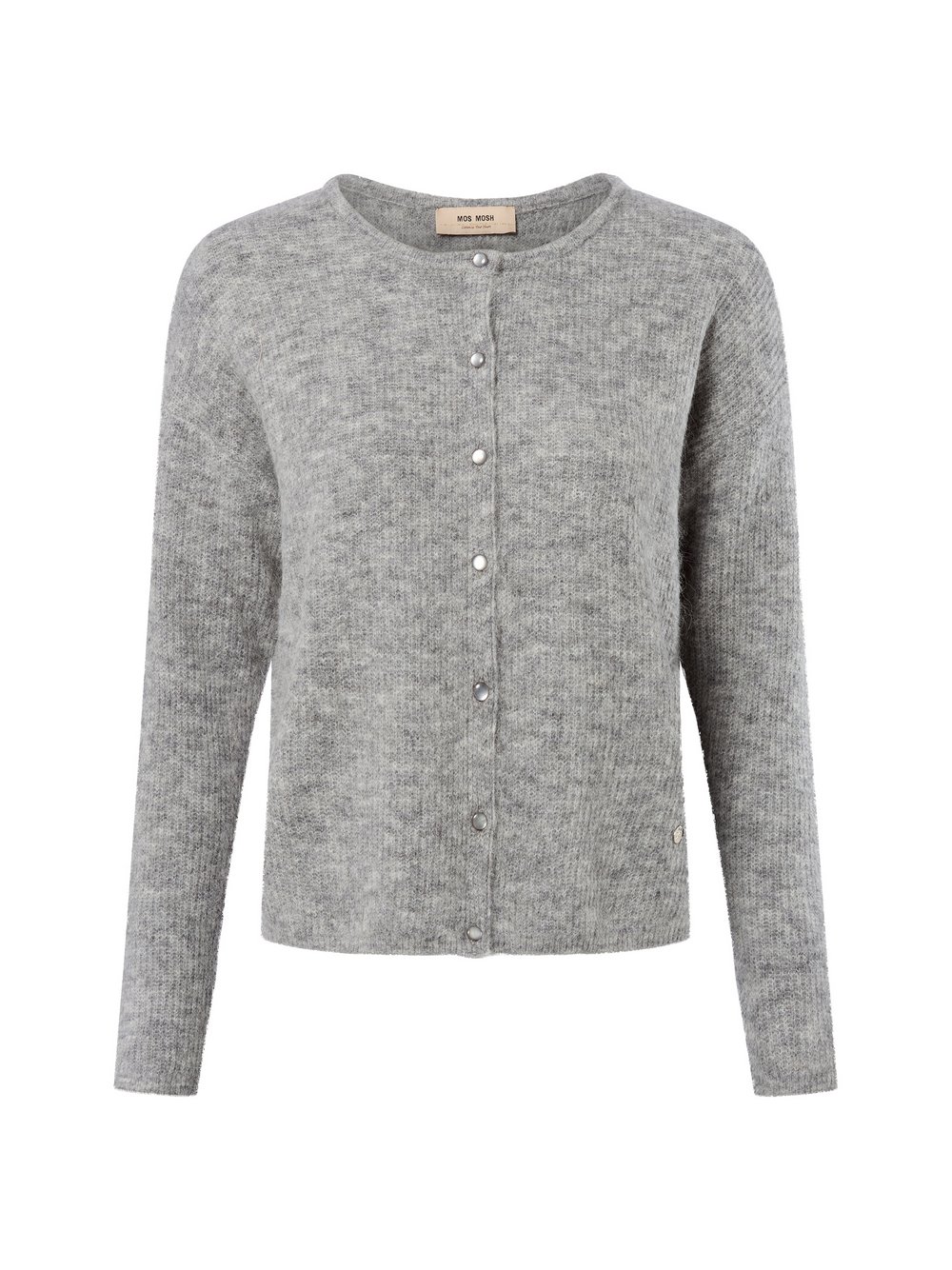 MOS MOSH Strickjacke mit Alpaka-Anteil Damen Wolle grau meliert, XS
