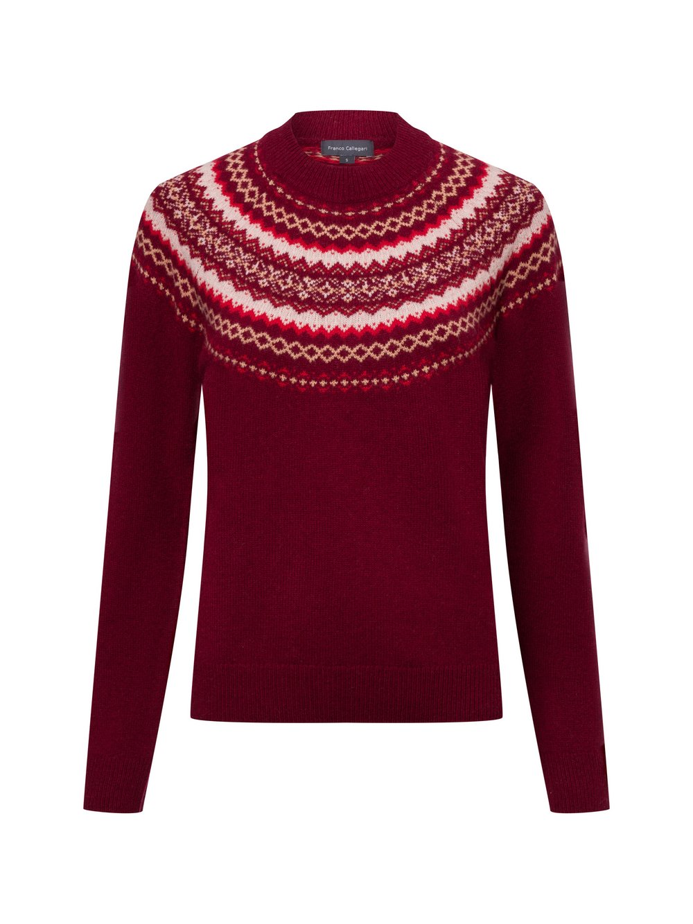 Franco Callegari Strickpullover aus Merinowolle Damen rot gemustert, XXL