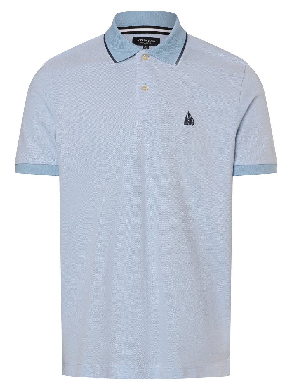 Andrew James Poloshirt Herren Baumwolle blau meliert, XL