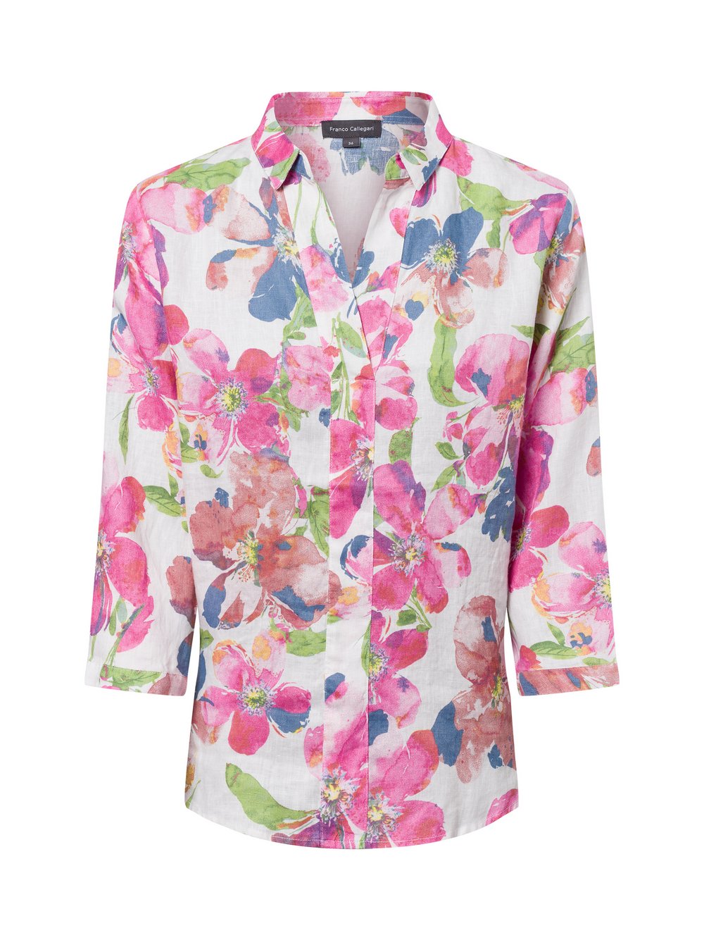 Franco Callegari Blusenshirt Damen Baumwolle mehrfarbig gemustert, 38