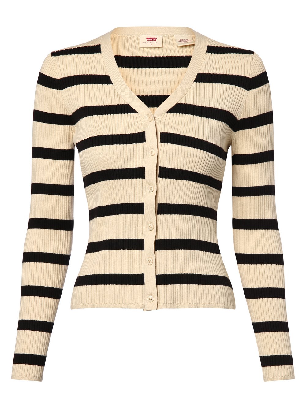 Levi's Strickjacke Damen Baumwolle beige gestreift, S