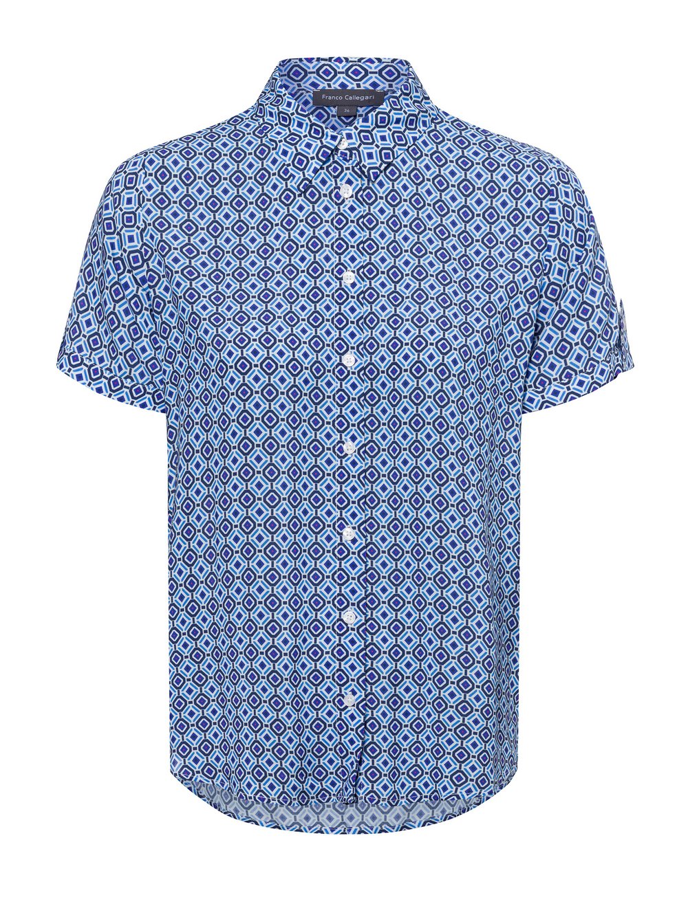 Franco Callegari Bluse Damen Viskose blau gemustert, 36