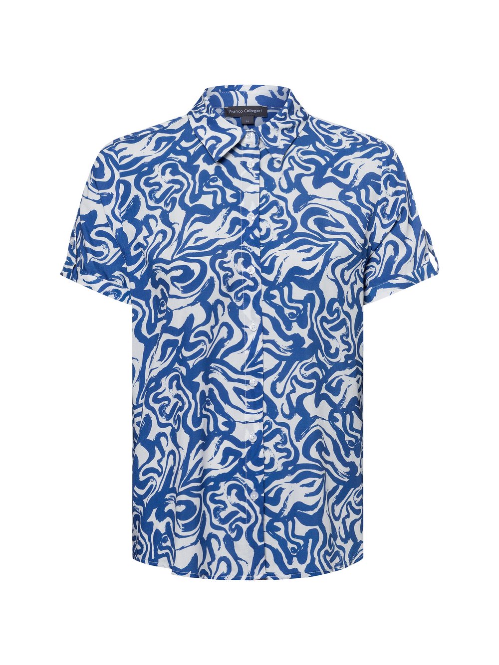 Franco Callegari Bluse Damen Viskose blau gemustert, 46