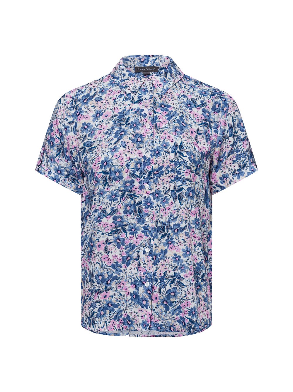 Franco Callegari Bluse Damen Viskose blau gemustert, 40