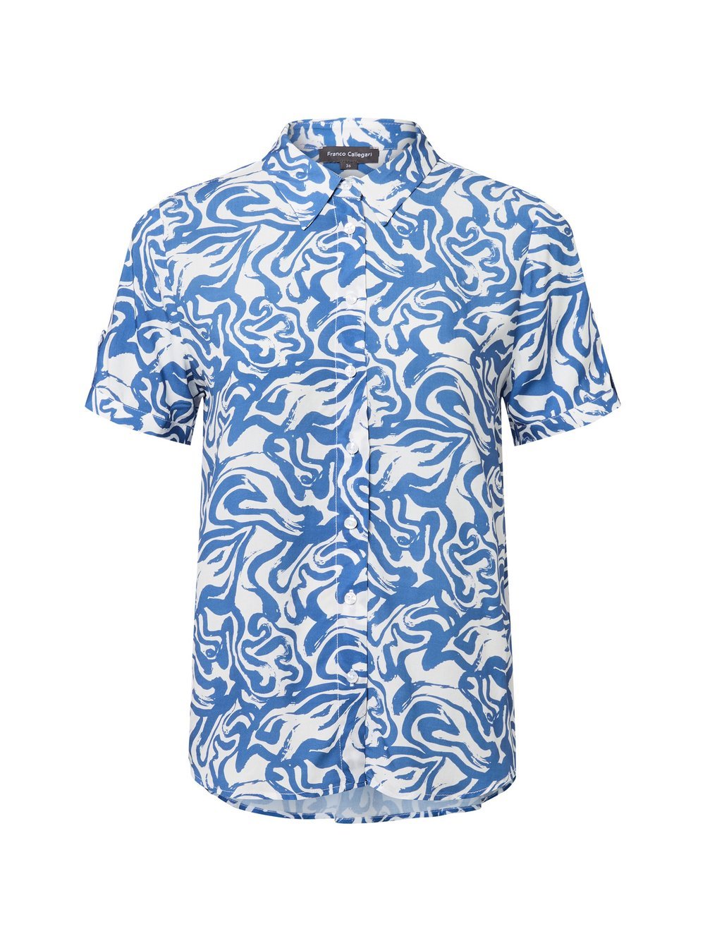 Franco Callegari Bluse Damen Viskose blau gemustert, 42