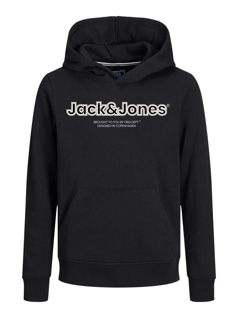 Jack & Jones Junior Hoodie Jungen Baumwolle schwarz bedruckt, 140