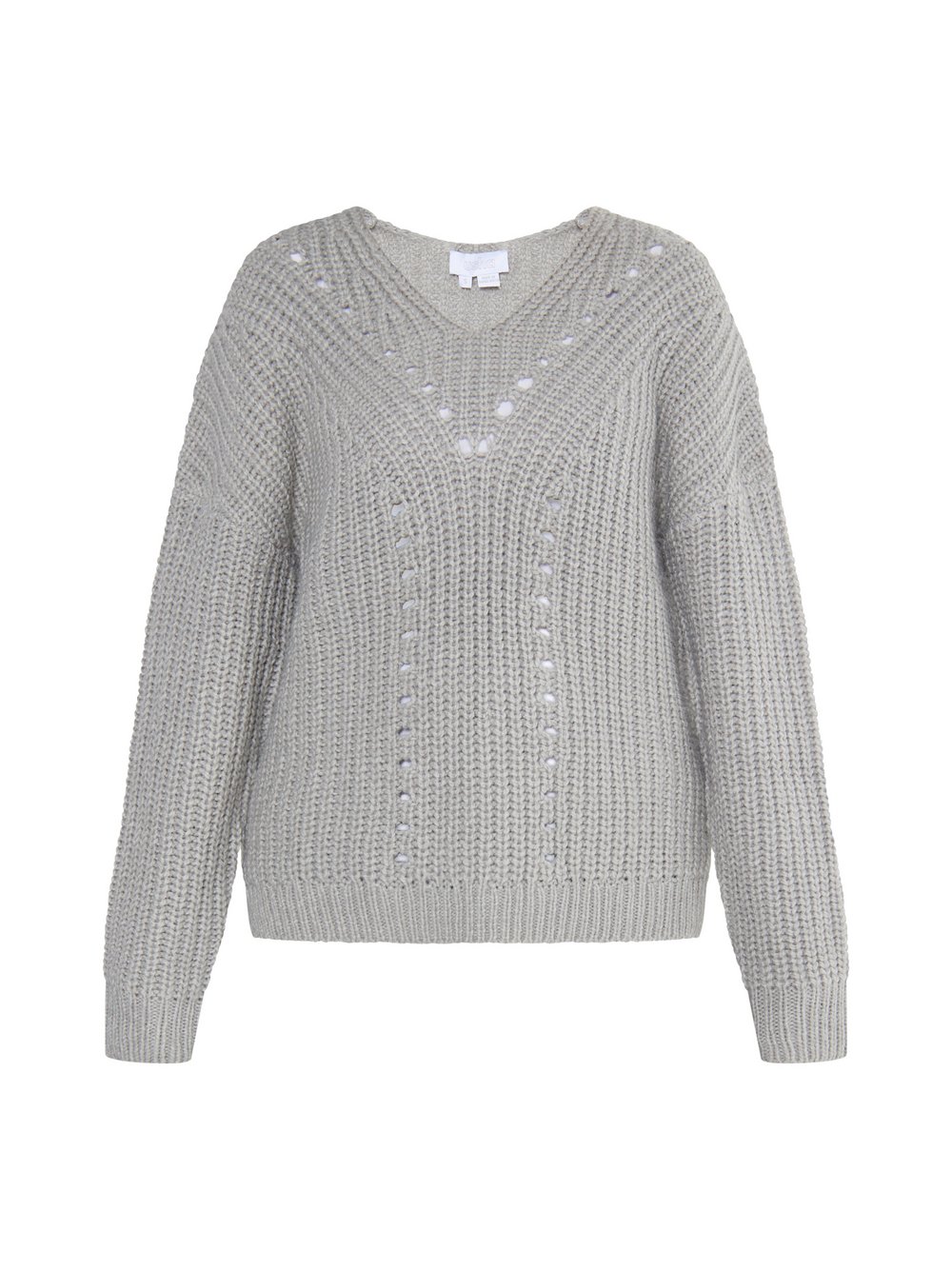 Usha Strickpullover Damen grau gestreift, M