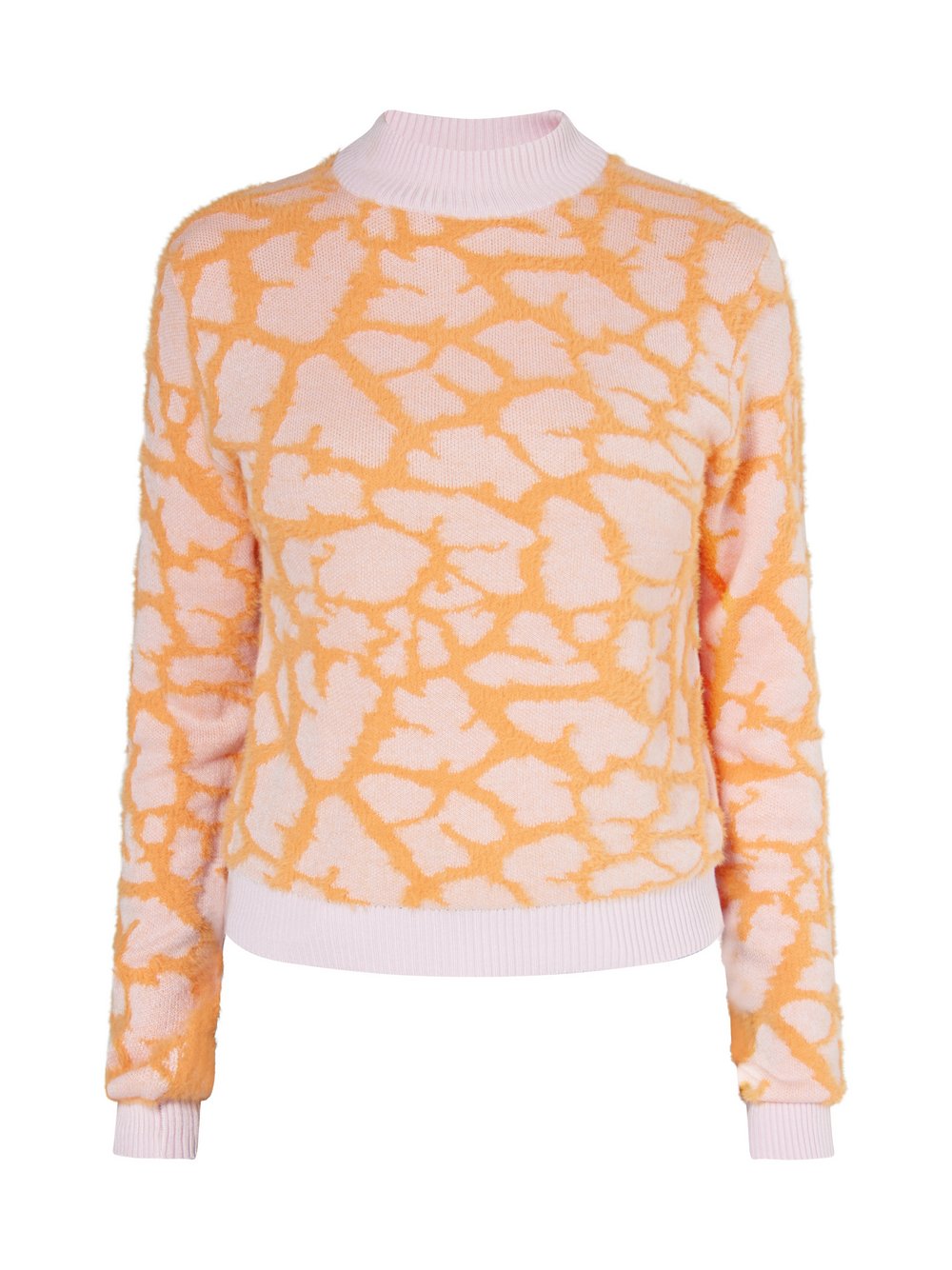 MyMo Pullover Damen Polyamid orange gemustert, M