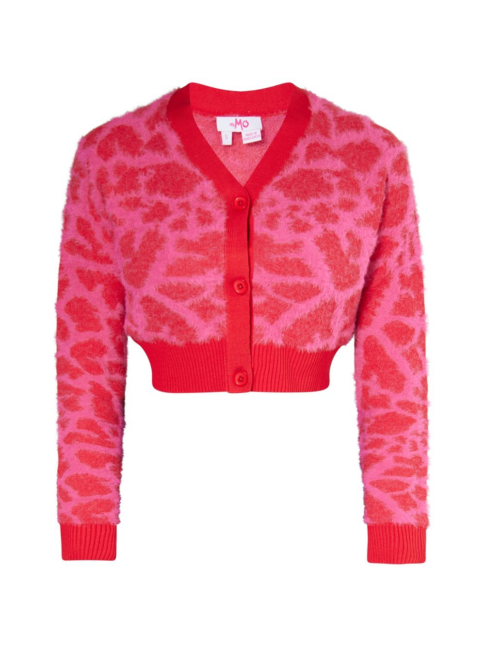 MyMo Cardigan Damen Polyamid rosa gemustert, L