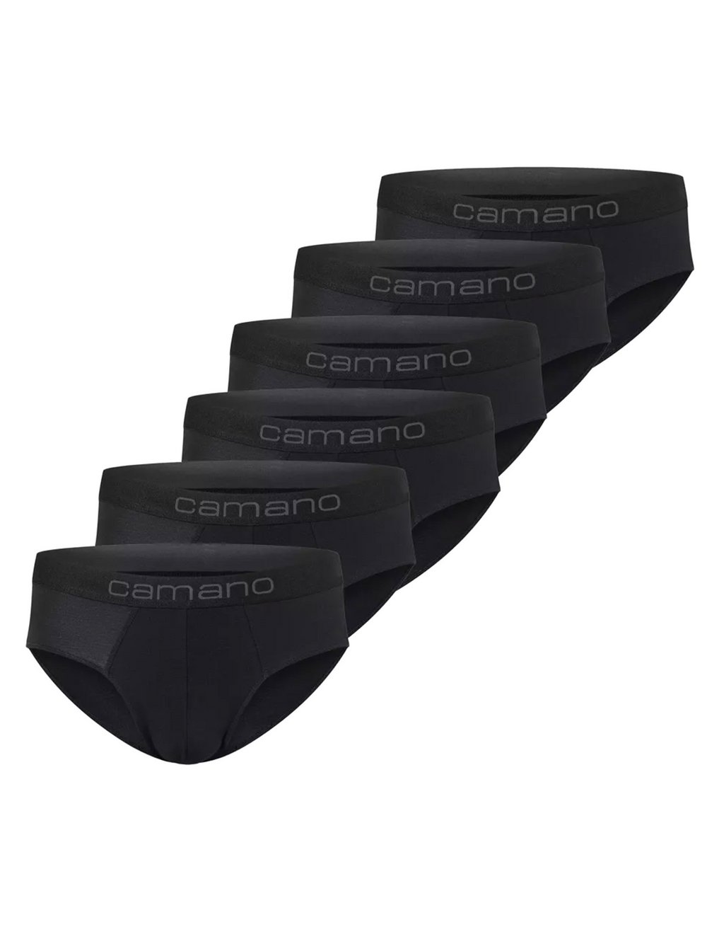 Camano Slip 6er Pack Herren Baumwolle schwarz, XL