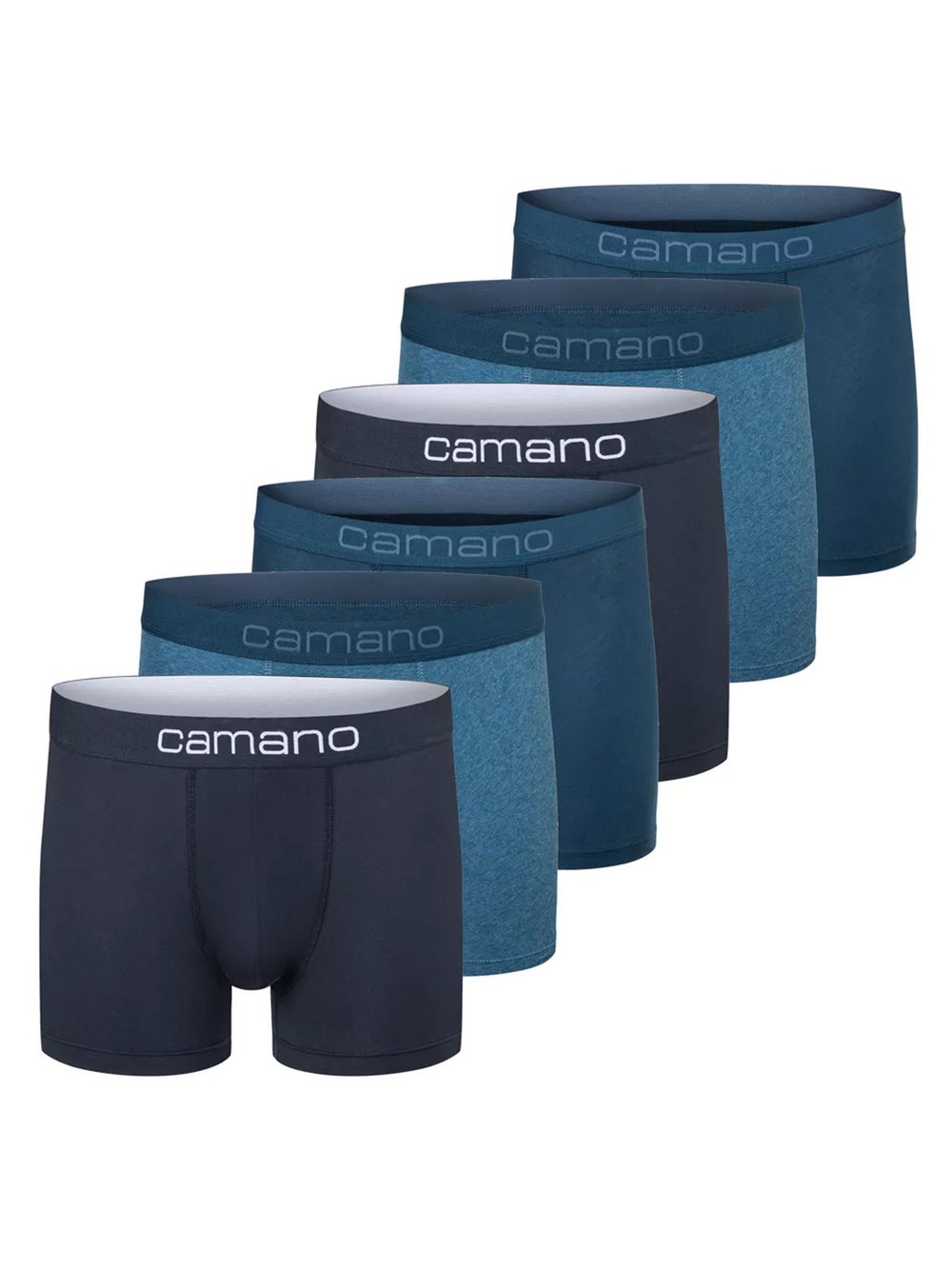 Camano Boxershort 6er Pack Herren Baumwolle blau, M