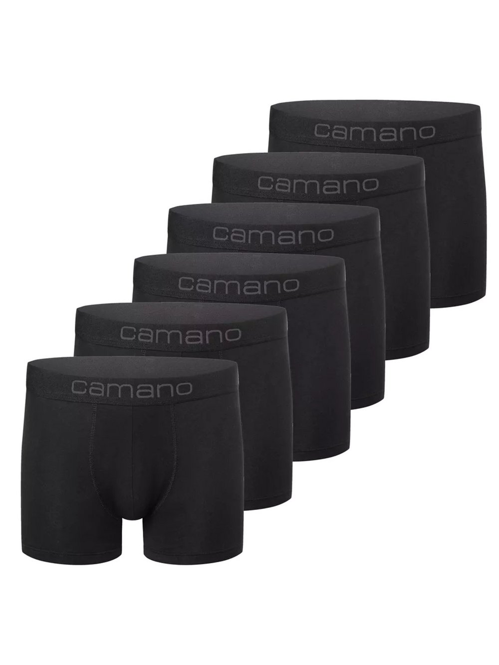 Camano Boxershort 6er Pack Herren Baumwolle schwarz, XL