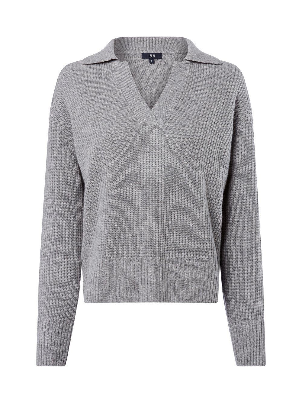 IPURI Pure Cashmere Strickpullover Damen grau meliert, L